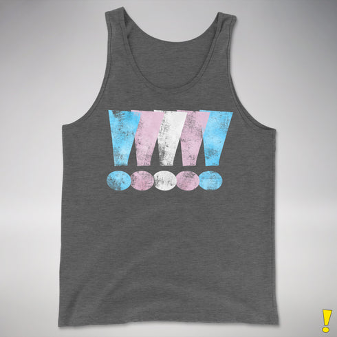 Transgender Pride Exclamation Points Premium Tank Top - Deep Heather